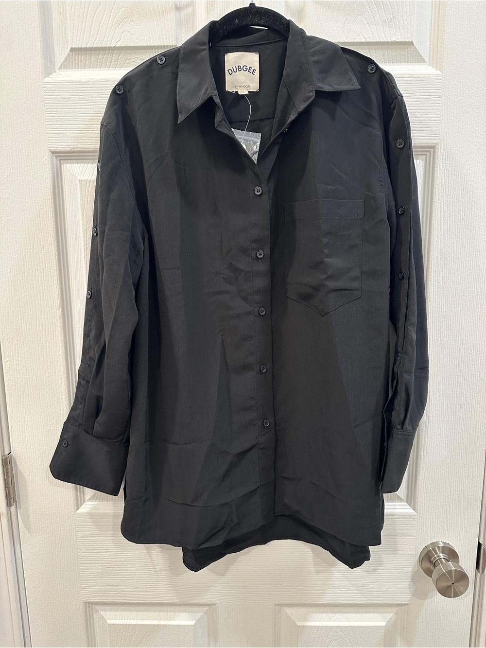 Dubgee by Whoopi button up size s NWOT pockted tunic button arms